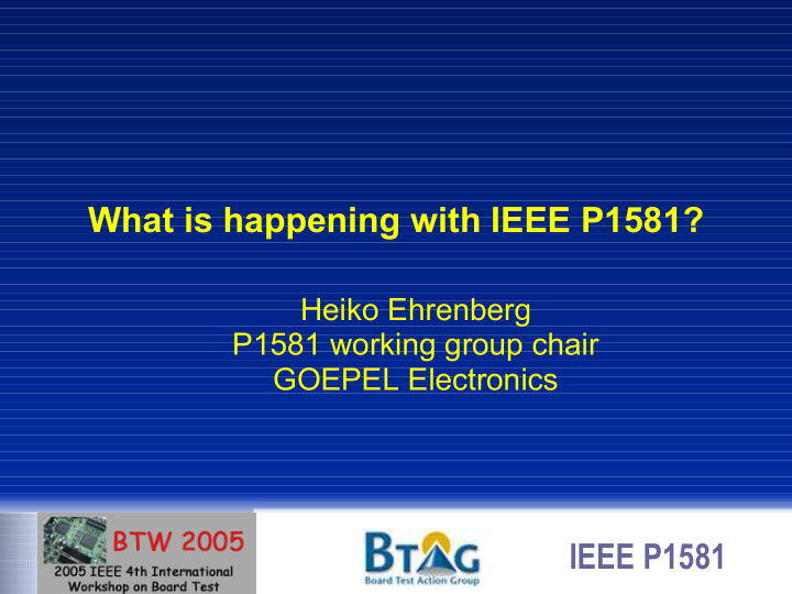 what is happening with ieee p1581