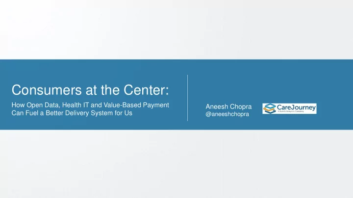 consumers at the center