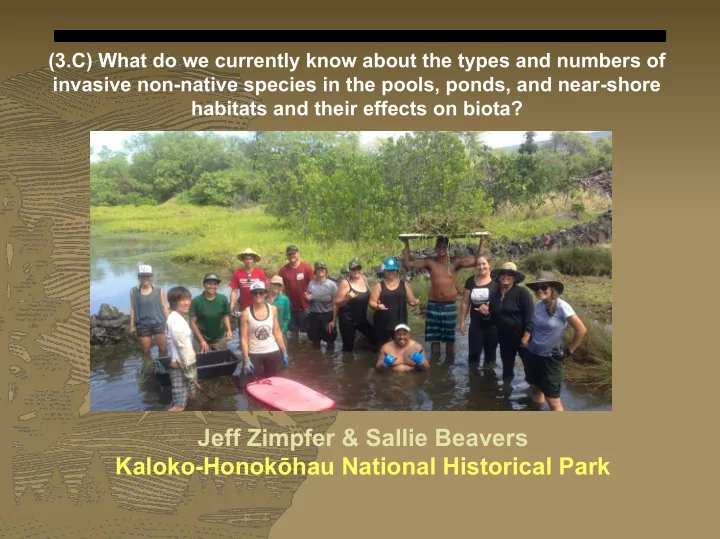 jeff zimpfer sallie beavers kaloko honok hau national
