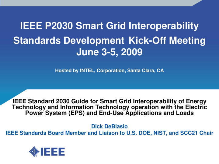 ieee p2030 smart grid interoperability standards