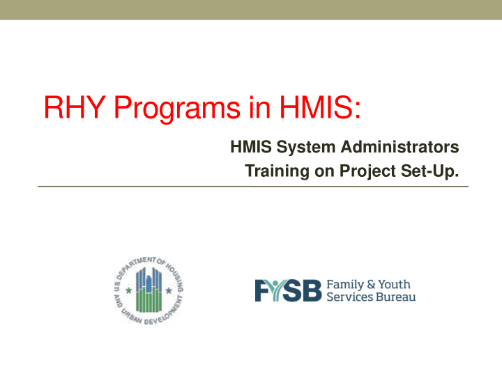 rhy programs in hmis