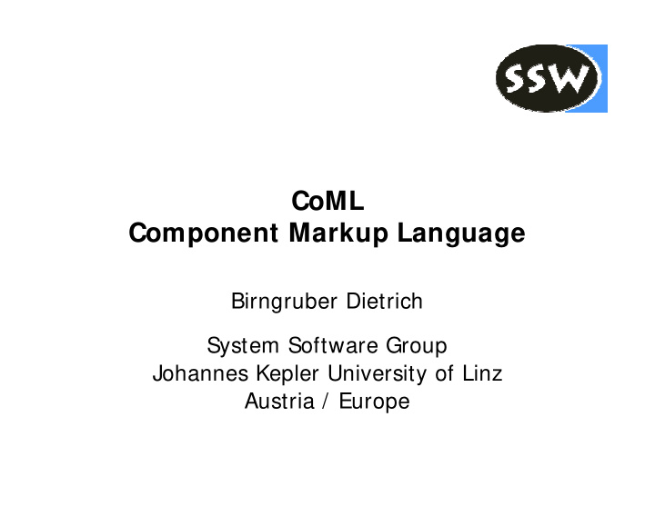 coml component markup language