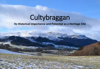 Cultybragg  ggan  Its Historical Importance and Potential as a Heritage Site  His  istoric Envir