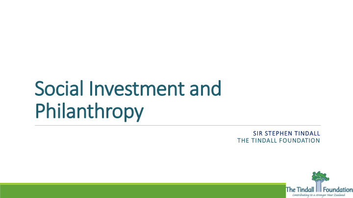 social investment and