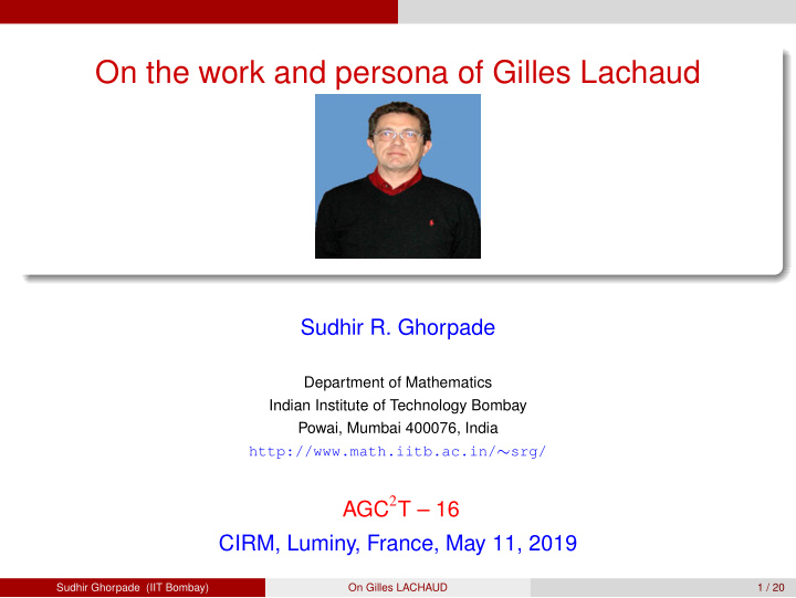 on the work and persona of gilles lachaud