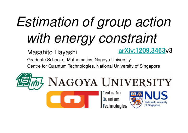 estimation of group action with energy constraint