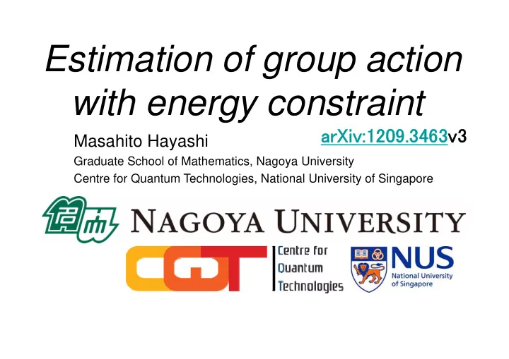 estimation of group action with energy constraint