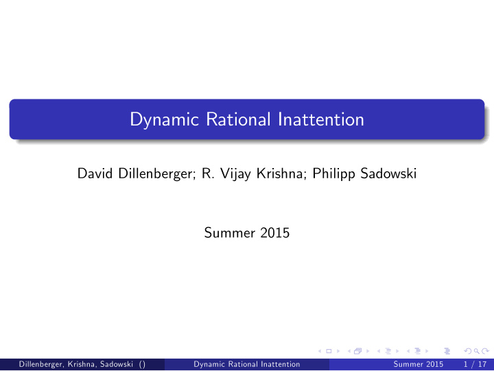 dynamic rational inattention