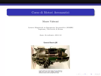 Corso di Motori Aeronautici  Mauro Valorani  Laurea Magistrale in Ingegneria Aeronautica (MAER)