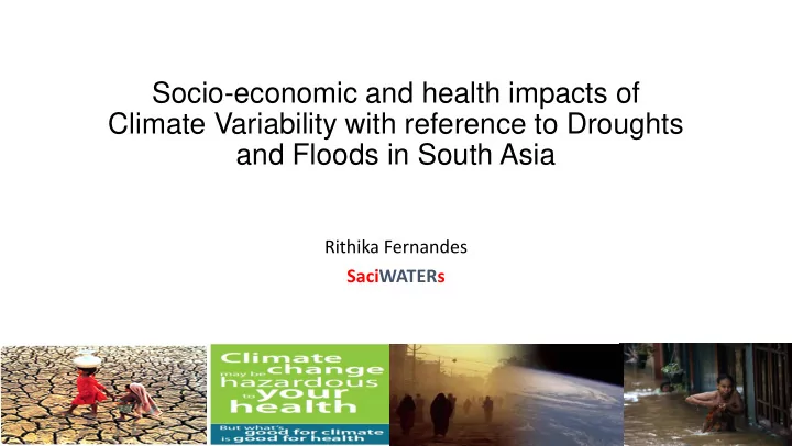 socio economic and health impacts of climate variability