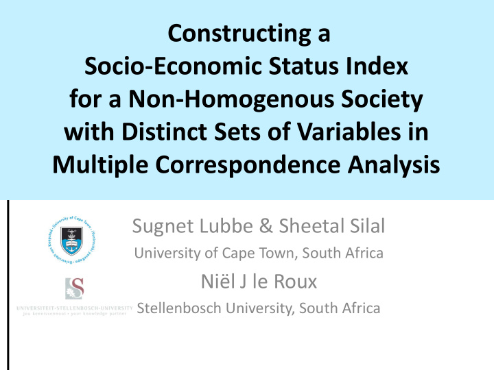 socio economic status index
