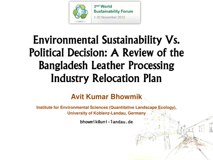 avit kumar bhowmik institute for environmental sciences