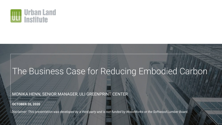 the business case for reducing embodied carbon