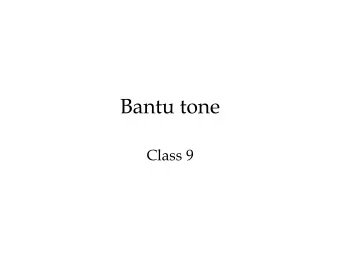 Bantu tone  Class 9  Autosegmental representation    Parallel tiers of segments, where segments