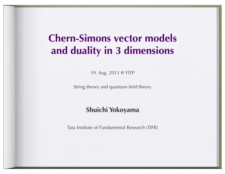 chern simons vector models and duality in 3 dimensions