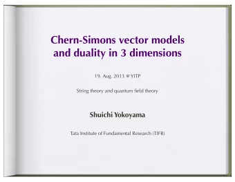 Chern-Simons vector models  and duality in 3 dimensions  19. Aug. 2013 @ YITP  String theory and
