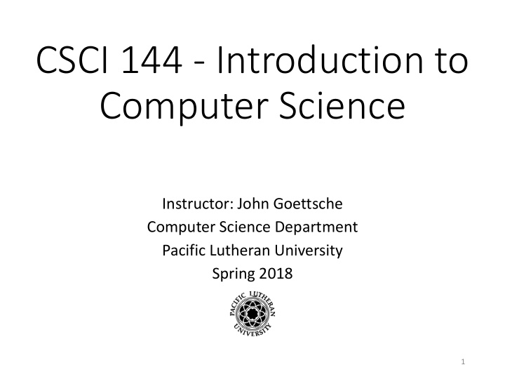 csci 144 introduction to computer science