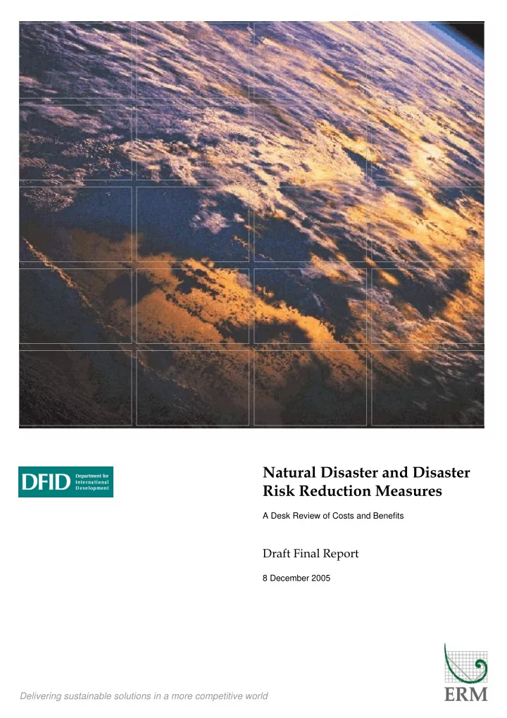 natural disaster and disaster risk reduction measures