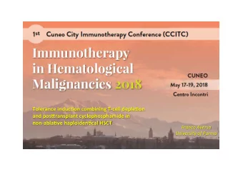 Tolerance  induc-on  combining  T-cell  deple-on    and  pos4ransplant