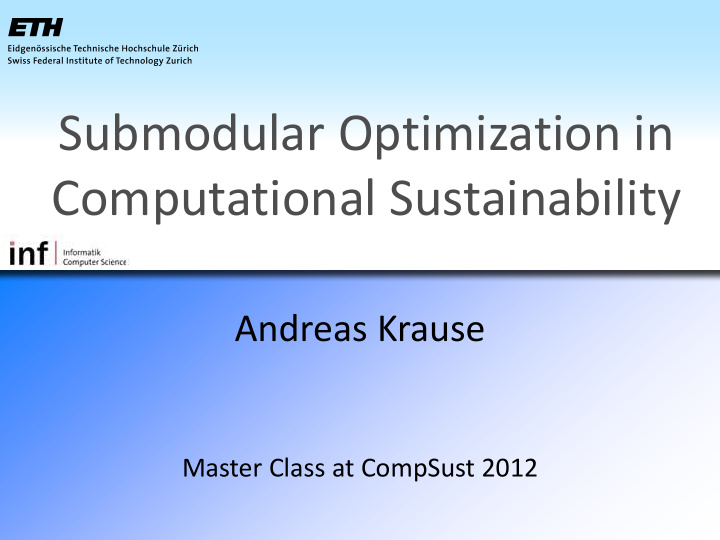 computational sustainability