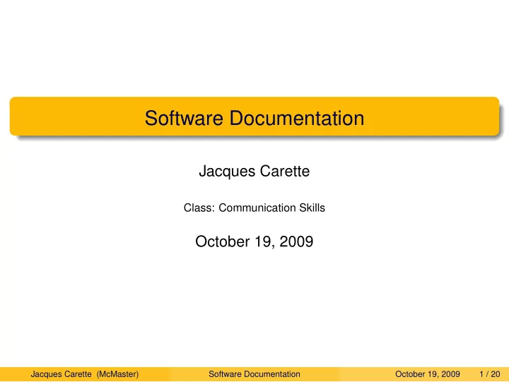 software documentation