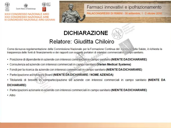 dichiarazione relatore giudi a chiloiro