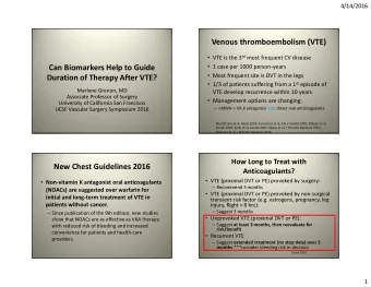 Venous thromboembolism (VTE)  VTE is the 3 rd most frequent CV disease  1 case per 1000
