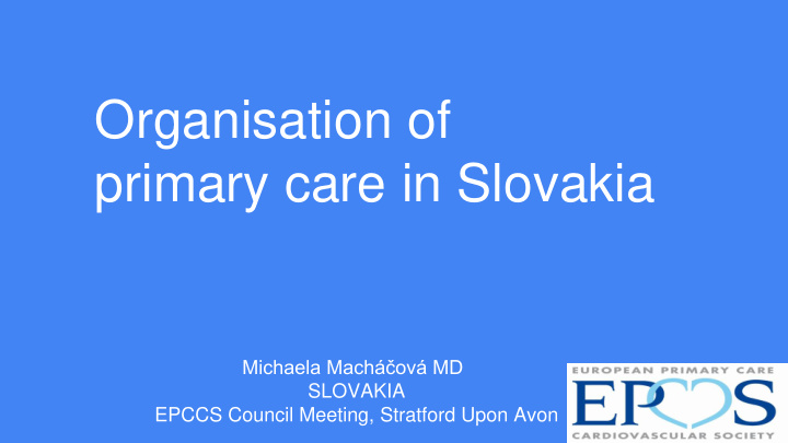 primary care in slovakia