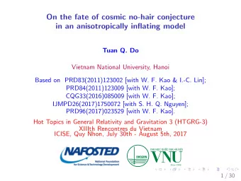 On the fate of cosmic no-hair conjecture  in an anisotropically inflating model  Tuan Q. Do