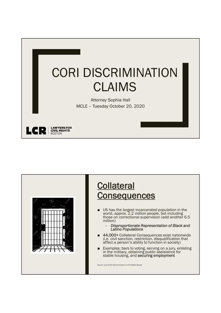 cori discrimination claims