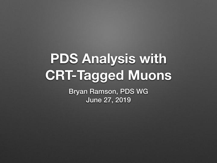 pds analysis with crt tagged muons