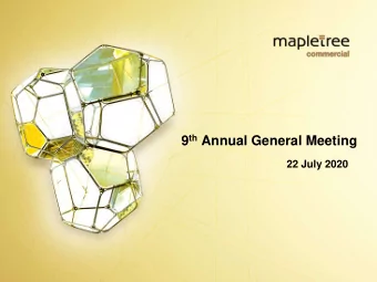 9 th Annual General Meeting  22 July 2020  1  Important Notice  This presentation is for