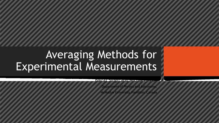 experimental measurements