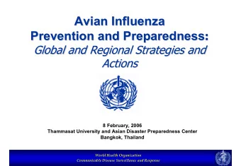 Avian Influenza  Avian Influenza Prevention and Preparedness :  :  Prevention and Preparedness