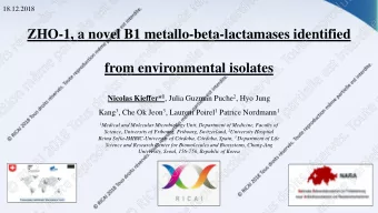 from environmental isolates Nicolas Kieffer* 1 , Julia Guzmn Puche 2 , Hyo Jung Kang 3 , Che Ok
