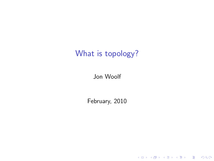 what is topology
