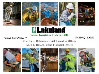 Charles D. Roberson, Chief Executive Officer  Allen E. Dillard, Chief Financial Officer Protect