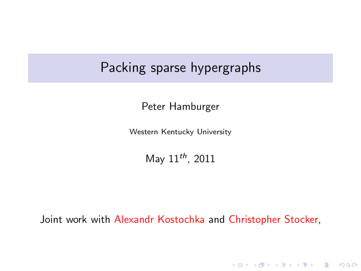 packing sparse hypergraphs