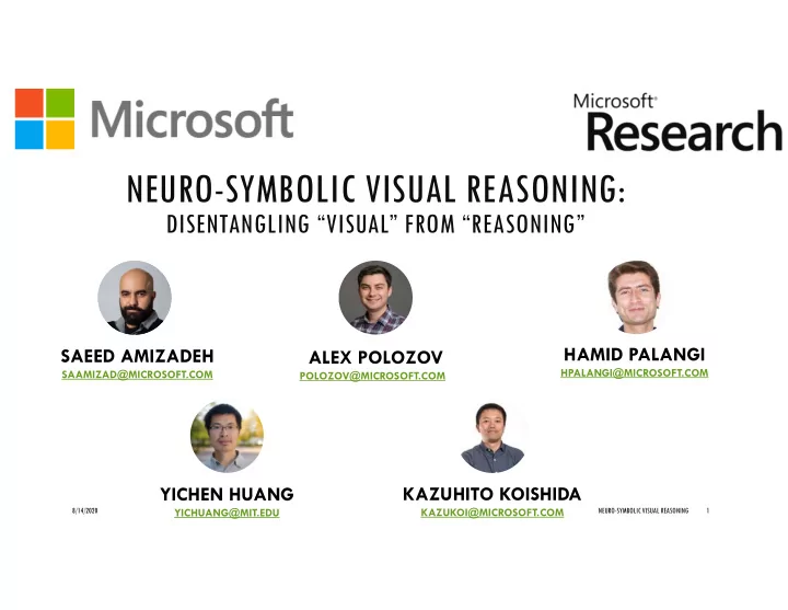 neuro symbolic visual reasoning