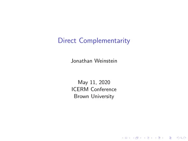direct complementarity