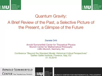 Quantum Gravity:  A Brief Review of the Past, a Selective Picture of  the Present, a Glimpse of the
