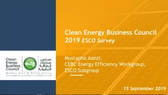 Content  CEBC Energy Efficiency Working Group    2019 ESCO Survey      Profile of the