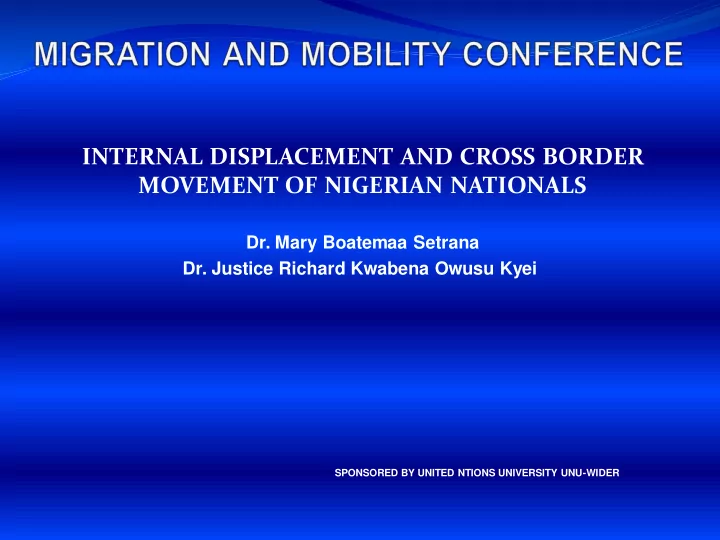 internal displacement and cross border
