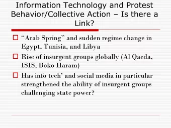 Behavior/Collective Action  Is there a  Link?  Arab Spring and sudden regime change in
