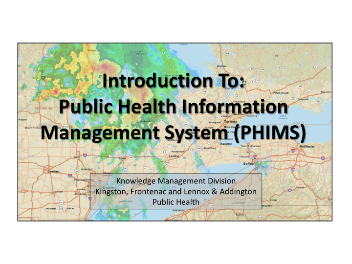 introduction to public health information management