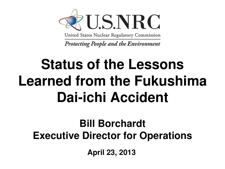 learned from the fukushima
