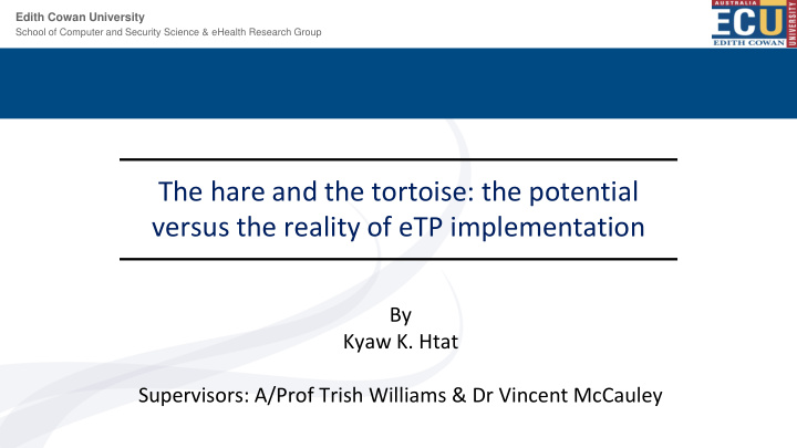 versus the reality of etp implementation