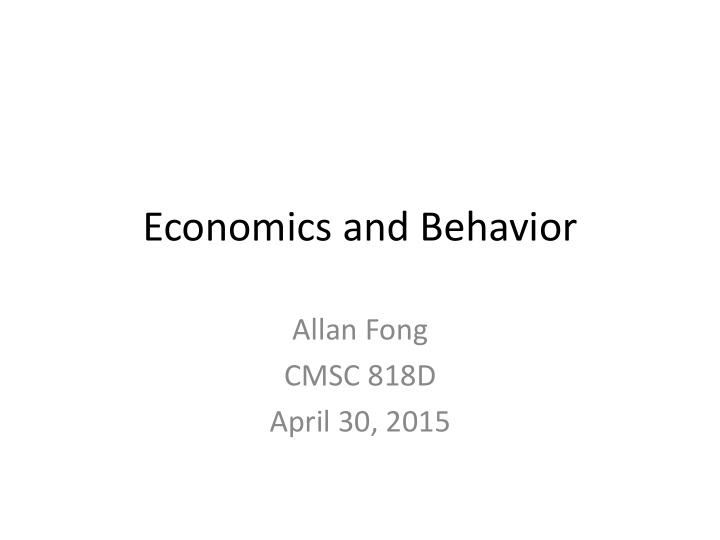 economics and behavior