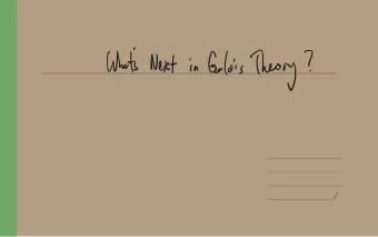 in Galois Theory  What's  ?  Next  finite  extension  well  understand  super  We infinite degree