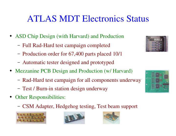 atlas mdt electronics status